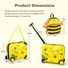 Load image into Gallery viewer, 2 Pieces Kids Luggage Set with Spinner Wheels and Anti-Lose Rope