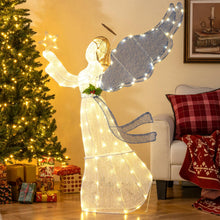 Load image into Gallery viewer, Pre-lit Christmas Angel, 3D Glittered Angel with LED Lights