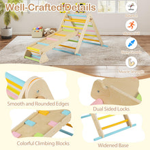 Load image into Gallery viewer, 3-in-1 Pikler Triangle Climbing Set with Dual-Side Ramp and Adjustable Climbing Triangle