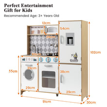 Load image into Gallery viewer, Pretend Play Kitchen with Ice Maker and Cooking Stove for Kids