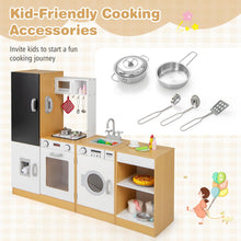 Load image into Gallery viewer, 3-Piece Kids Play Kitchen Set with Realistic Sounds Lights and Blackboard