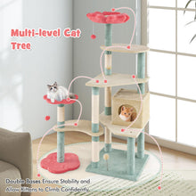 Load image into Gallery viewer, Cat Tree, Multi-Level Cat Tower with Sisal Scratching Posts(155cm Tall)