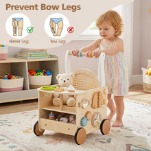 Load image into Gallery viewer, Wooden Baby Walker, 13-in-1 Toddler Learning Activity Center