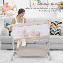 Load image into Gallery viewer, 6-Level Heights Adjustable Bassinet with Mattress