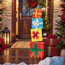 Load image into Gallery viewer, Set of 3/4 Christmas Lighted Gift Boxes Decoration