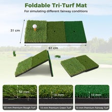 Load image into Gallery viewer, Golf Practice Net, 10x7ft Golf Hitting Net with Foldable Tri-Turf Mat