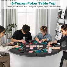 Load image into Gallery viewer, 1.2M/48 Inches Foldable Poker Table Top, 8-Player Round Texas Hold¡¯em Poker Table Mat Layout
