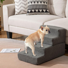 Load image into Gallery viewer, 4-step Foam Dog Stairs with Non-slip Bottom and Removable Washable Cover