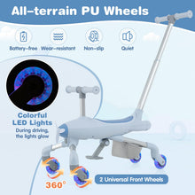 Load image into Gallery viewer, 2 in 1 Kids Ride on Push Car, Push Along Car with Adjustable Handle, LED Lighted Wheels