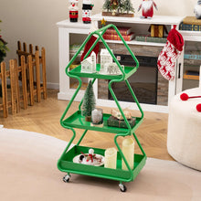 Load image into Gallery viewer, Christmas Tree Storage Cart 3-Tier Rolling Xmas Cart with Topper Star