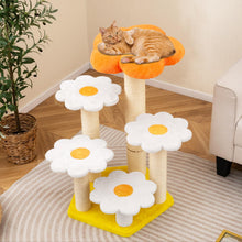 Load image into Gallery viewer, Cute Flower Cat Tree Kitty Tower with Sisal Scratching Posts