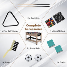Load image into Gallery viewer, 124cm Reversible Football & Pool Combo Table with 2 Foosballs