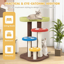 Load image into Gallery viewer, Cat Tree, 94cm Mushroom Cat Climbing Tower with Scratching Posts, Padded Top Perch