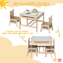 Load image into Gallery viewer, Kids Table and Chairs 4 in 1 Wooden Activity Desk Set (Bear Shape)