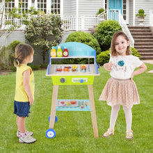 Load image into Gallery viewer, Wooden Kid¡¯s Pretend BBQ Grill Play Set with Play Food