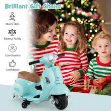 Load image into Gallery viewer, Kids Electric Motorbike, 6V Battery Powered Licensed Vespa Motorcycle with Training Wheels