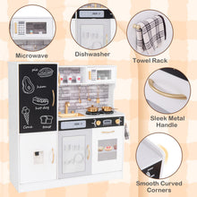 Load image into Gallery viewer, Play Kitchen Toy Set with Chalkboard and Real Sounds & Lights