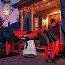 Load image into Gallery viewer, Halloween Inflatable Spider Blow Up Yard Scary Spider with Red Tunnel Light Eyes