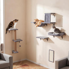Load image into Gallery viewer, Wall Mounted Cat Tree, 5-in-1 Cat Climbing Wall Set