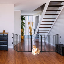 Load image into Gallery viewer, 5 Panel Safety Gate Fireplace Barrier Hearth Gate with Walk-Through Door