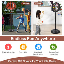 Load image into Gallery viewer, 2-in-1 Kids Basketball Hoop with Dart Board