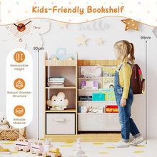Load image into Gallery viewer, Kids Bookshelf, Toy Storage Organizer with Full-Length Mirror