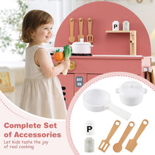 Load image into Gallery viewer, Play Kitchen for Kids Wooden Kitchen Playset with Stoves Faucet