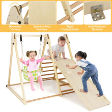 Load image into Gallery viewer, Kids Climbing Frame, Wooden Children Climber Playset with Swing