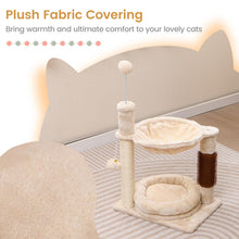 Load image into Gallery viewer, Cat Tree, 2-Tier Cat Tower with Cat Bed, Hammock, Scratching Post, Self-massage Brush