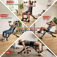 Load image into Gallery viewer, Adjustable Foldable Dumbbell Bench, Heavy-Duty Iron Frame Strength Training Bench