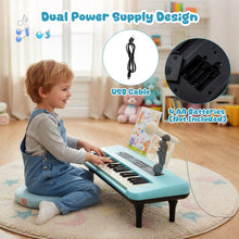 Load image into Gallery viewer, 37 Keys Kids Portable Piano Keyboard with Microphone and Music Stand