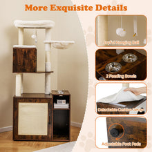 Load image into Gallery viewer, Cat Litter Box Enclosure with Sisal Scratching Post and Mat