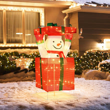 Load image into Gallery viewer, Lighted Snowman in Gift Box Christmas Decoration with LED Lights