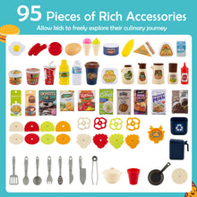 Load image into Gallery viewer, Kids Kitchen Playset Pretend Play Kitchen with Realistic Sounds and Lights