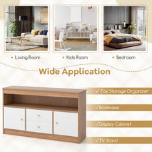 Load image into Gallery viewer, Kids Storage Cabinet, Wooden Children Bookcase with Open Shelf