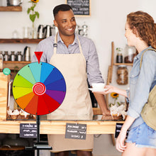 Load image into Gallery viewer, 16Inches Spinning Wheel Game with 12 Slots Color Prize Wheel Tripod