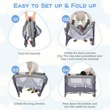 Load image into Gallery viewer, 5-in-1 Portable Baby Bed Playard with Changing Table