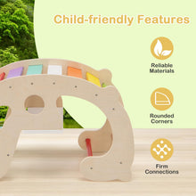 Load image into Gallery viewer, Kids Climbing Frame, Toddler Rocking Horse with Backrest & Seat, Indoor Wooden Arch Climber for 1+ Years Old Boys Girls
