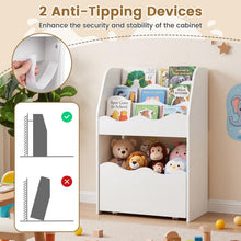 Load image into Gallery viewer, Toy Storage Organizer, 3-Tier Kids Bookcase with Rolling Drawer