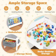 Load image into Gallery viewer, 4 in 1 Wooden Children Activity Desk with 2 Chairs