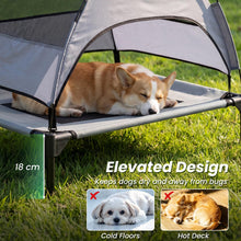 Load image into Gallery viewer, Elevated Dog Bed with Canopy and Removable Shade Tent for Small Dogs