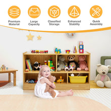 Load image into Gallery viewer, 5-Cubby Wooden Kids Storage Shelf Unit
