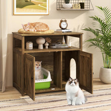 Load image into Gallery viewer, Cat Litter Box Enclosure Indoor Hidden Privacy Kitty Washroom