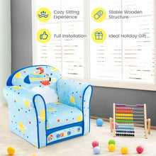 Load image into Gallery viewer, Kids Sofa Chair, Wooden Children Armchair with Cute Pattern and Non-slip Foot Pads