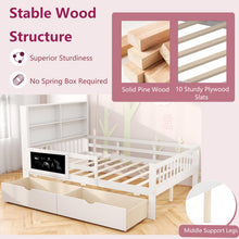 Load image into Gallery viewer, Wooden Kids Floor Bed with Guardrails