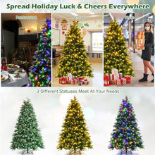 Load image into Gallery viewer, 7ft Hinged Life-Like Christmas Tree with 450 LED Lights Pre-Lit Artificial Xmas Tree