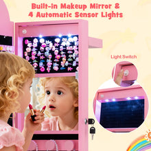 Load image into Gallery viewer, Kids Jewelry Cabinet Standing Children Jewelry Organizer