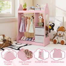 Load image into Gallery viewer, Kids Dress up Storage, Children Wardrobe with Mirror