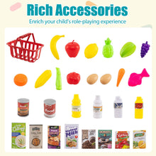 Load image into Gallery viewer, Supermarket Playset for Kids 76 Pieces Pretend Play Grocery Store Set
