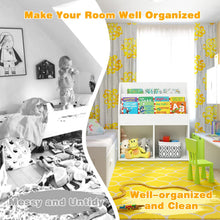 Load image into Gallery viewer, Wooden Kids Bookshelf with 3 Tiers Shelves and 2 Compartments